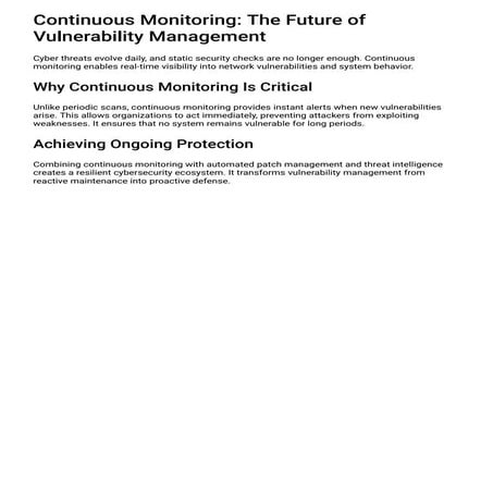 Continuous Monitoring: The Future of Vulnerability Management