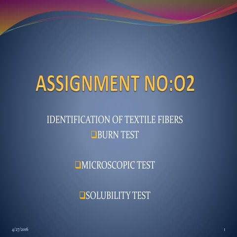 TEXTILE FIBER IDENTIFICATION