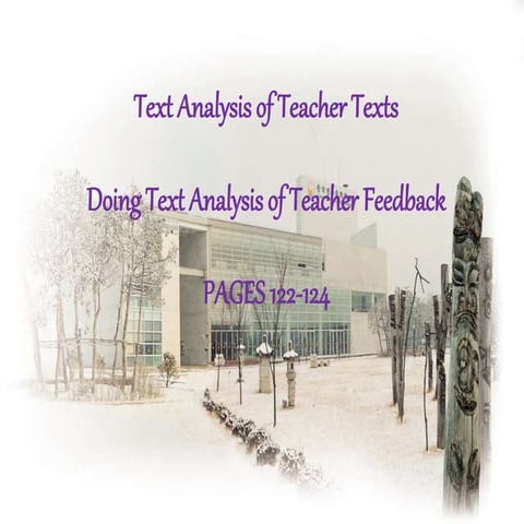 Text analysis of teacher texts