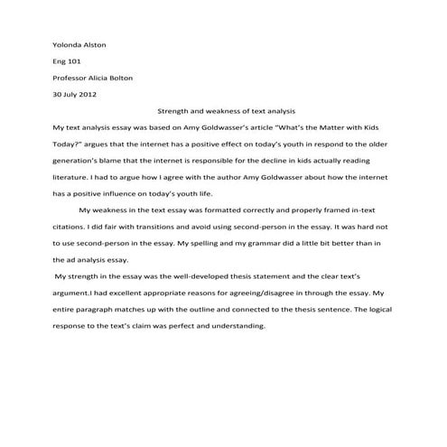 Text analysis self revise