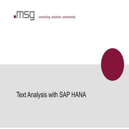 Text Analysis with SAP HANA