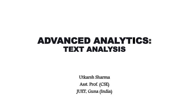 Text analytics
