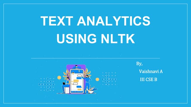Text Analytics using NLTK