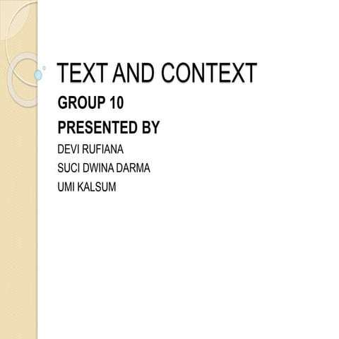 Text and context in discourse