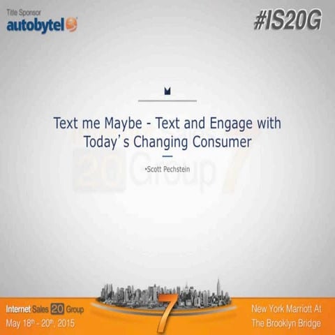 IS20G New York Scott Pechstein Day 2 Text Me Maybe