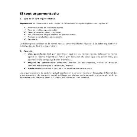 El text argumentatiu