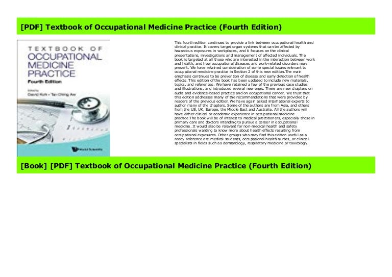 [PDF] Textbook of Occupational Medicine Practice (Fourth Edition)