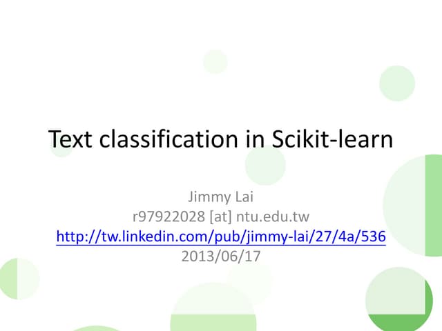 Text classification in scikit-learn