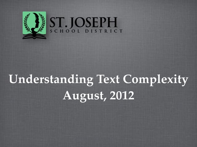 Text complexity12 13
