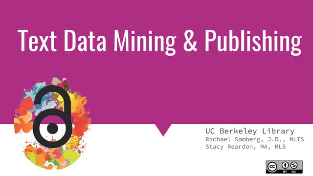 Text Data Mining & Publishing