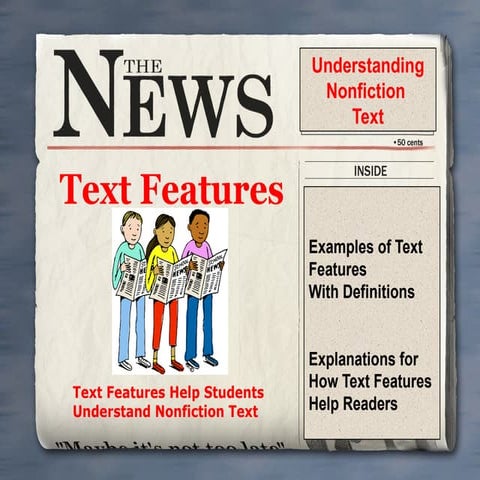 Text Features powerpoint for middle school