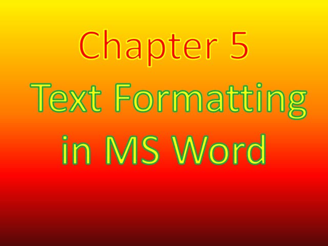 Text formatting in ms word ppt