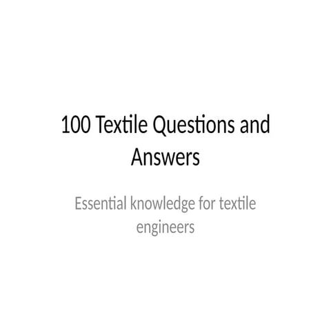 Introduction of textiles | PPT