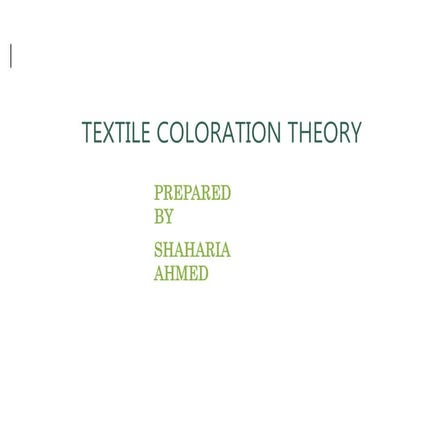 Textile coloration theory