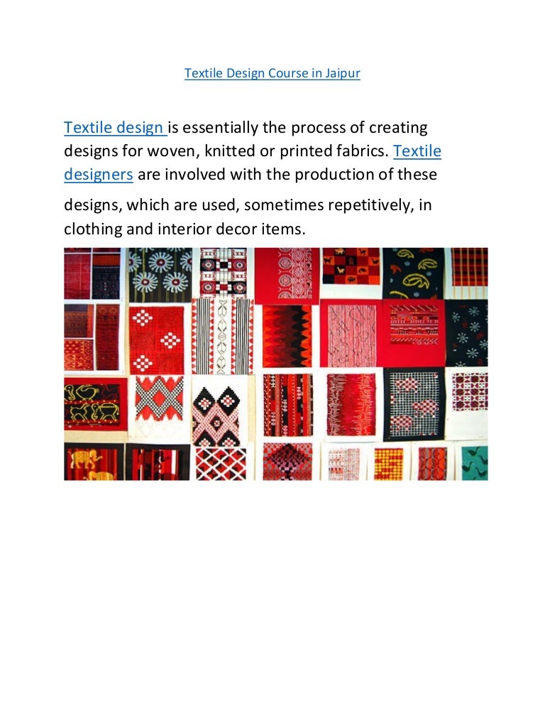 Textile design course in jaipur