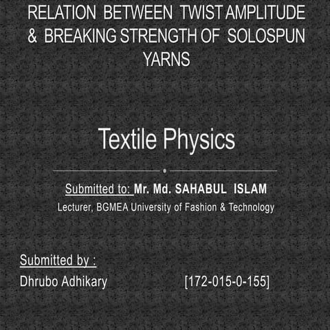 Textile physics | PPTX