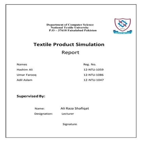 Textile product simulation ppt