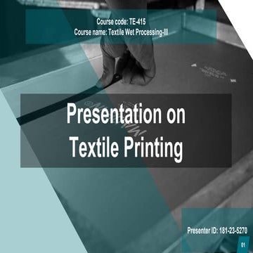 Textile Printing and its process 