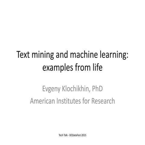 DCDataFest - Text mining and machine learning
