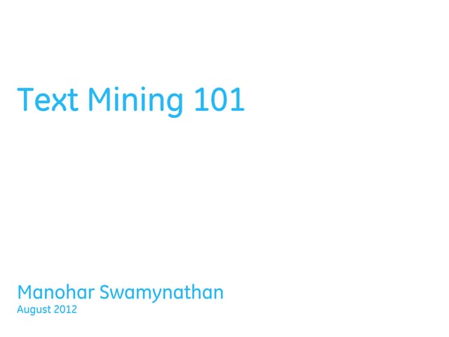 Text Mining Analytics 101