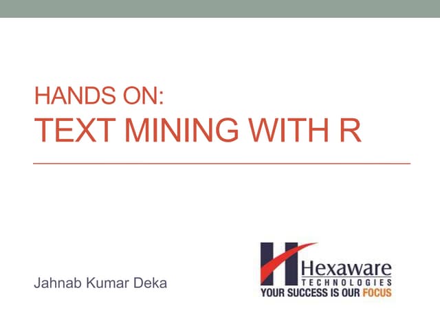 hands on: Text Mining With R | PPTX