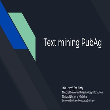 Proposal for Text Mining PubAg