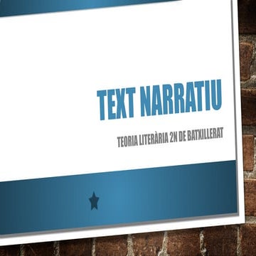 Esquema sobre el text narratiu. ESO i Batxillerat | PDF
