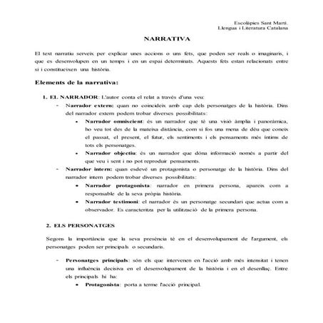 Text narratiu i text descriptiu