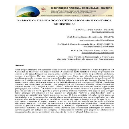 Filme: "O contador de Histórias"