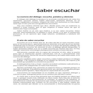 TEXTO - Saber escuchar