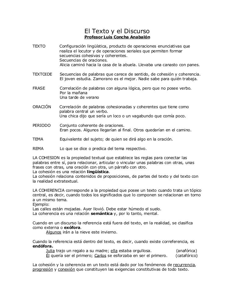 Texto Y El Discurso (2º)