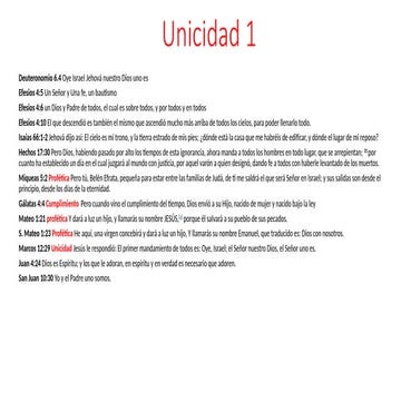 Texto biblico de la Unicidad y la existencia de un unico Dios y verdadero