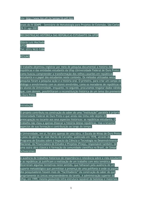 Texto de otávio luiz machado sobre ...