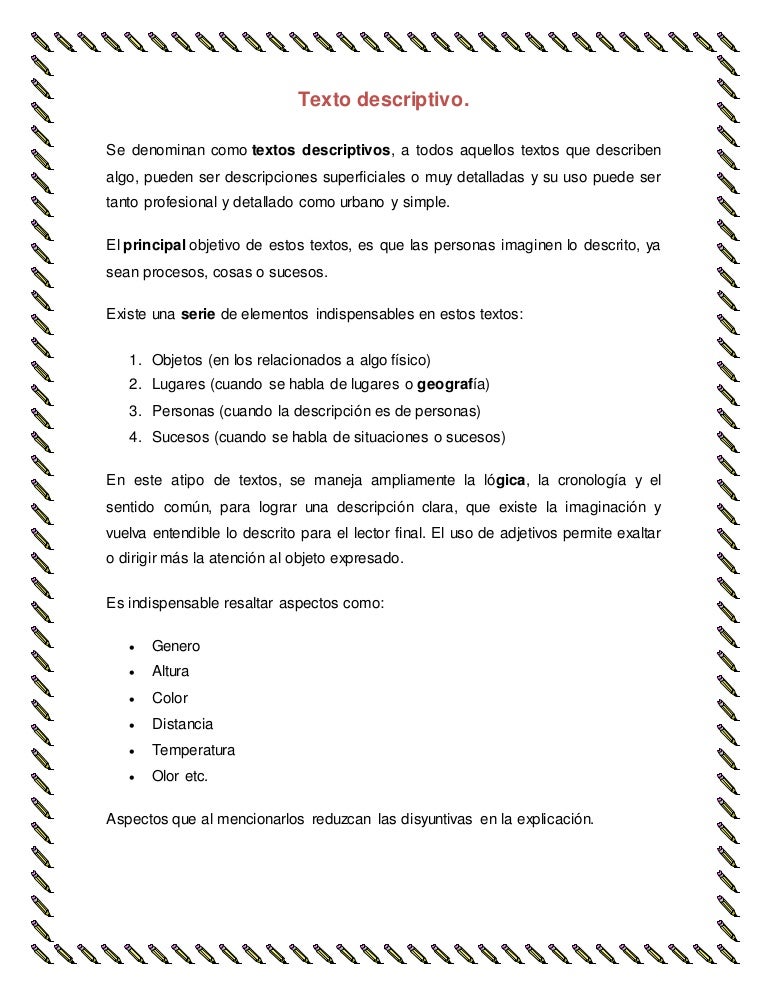 Texto descriptivo
