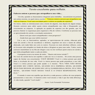 Texto excelente para refletir