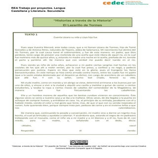 Selección de textos de "El Lazarillo"