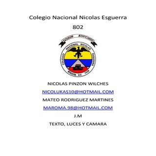 Texto, luces y camara