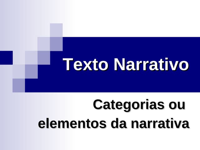 Texto Narrativo Categorias