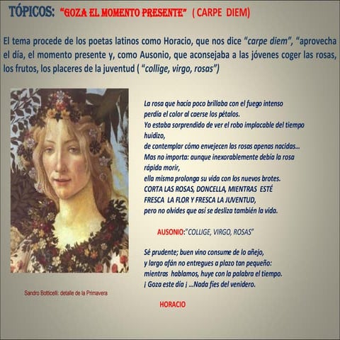 Carpe diem en la literatura española | PPT
