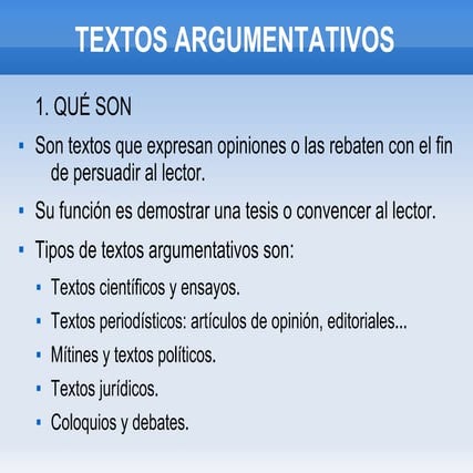 Textos argumentativos