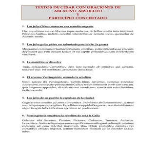 Textos de César con participios