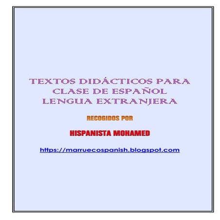 Textos didácticos para clase de español