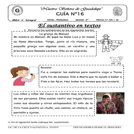 Textos en sustantivo