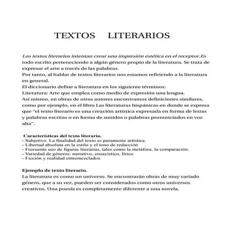 Textos literarios