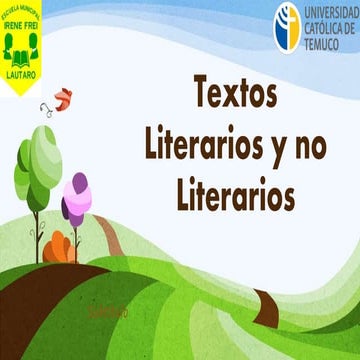 TEXTOS LITERARIOS Y NO LITERARIOS