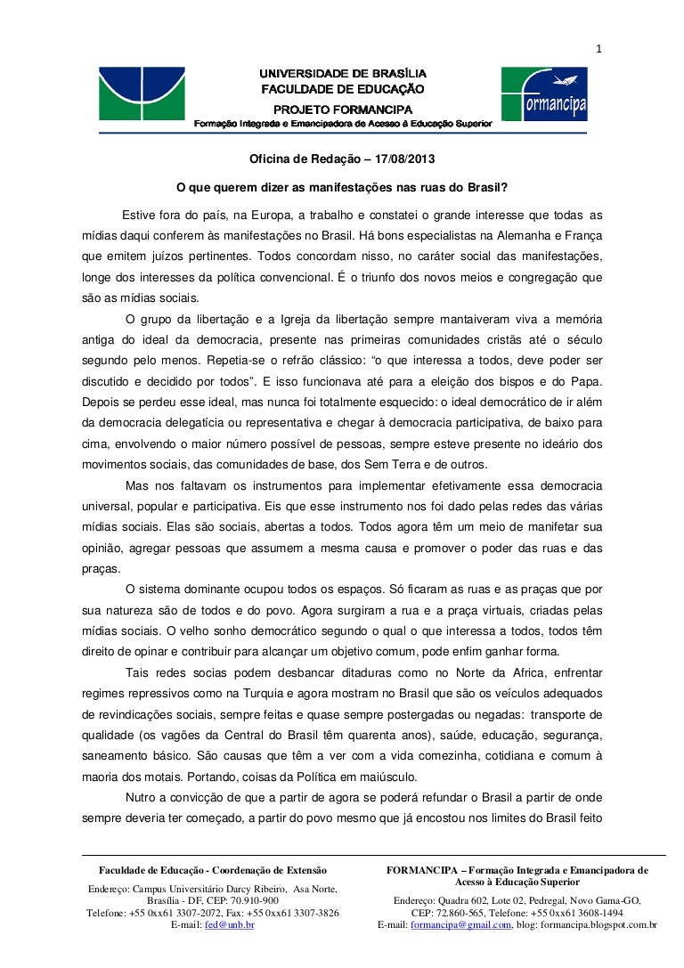 Leia Os Textos Motivadores Seguintes E Redija