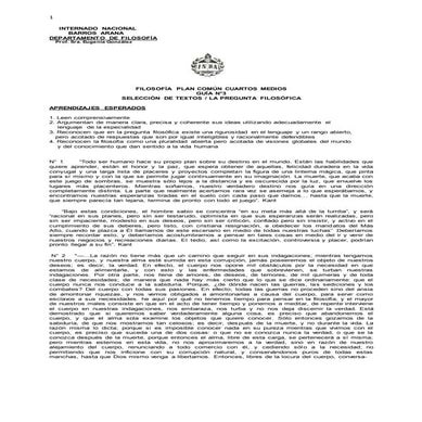 Textos para pregunta filosófica