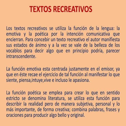 Textos recreativos | PPTX