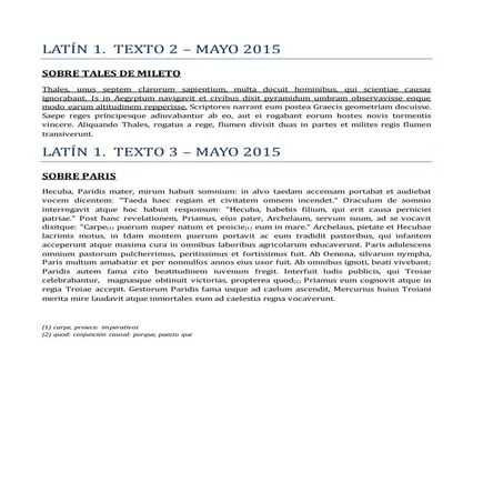 Textos latín 1 - 3ª evaluación | DOCX