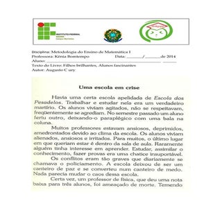 Texto uma escola em crise